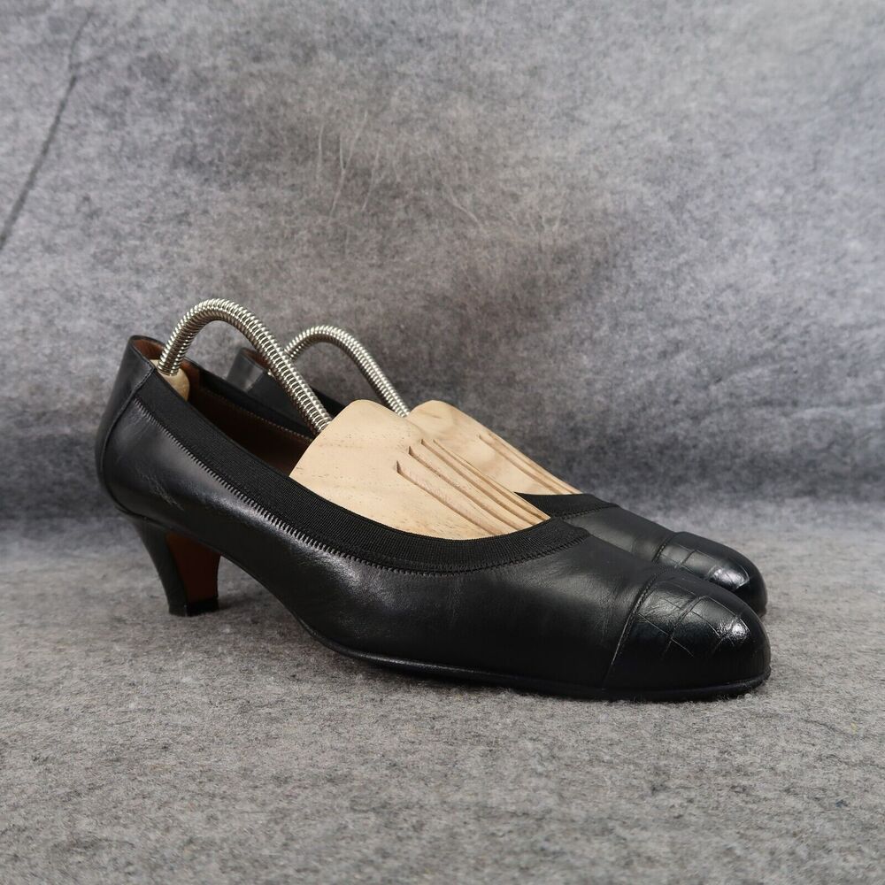 Anyi Lu Shoes Womens 41 Pumps Classic Cap Toe Stretch Leather Comfort Fashion